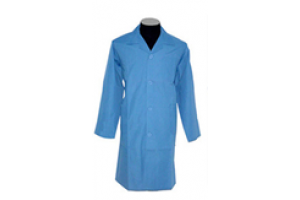 Áo blouse công nhân tay dài, thân áo dài qua gối (màu xanh)